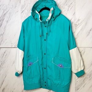 Vintage Current Seen 90s Blue Color Block Jacket SZ L